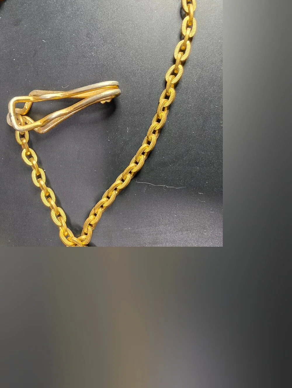 Gold-Tone Pocket Watch Chain with Clip